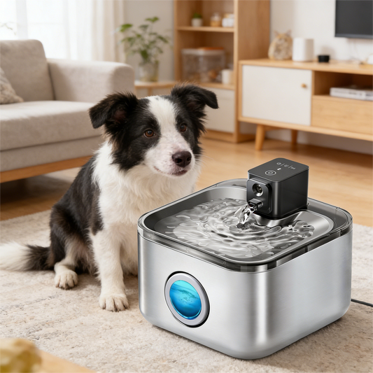 4L Cordless Pet Fountain, Stainless Steel with Motion Sensor