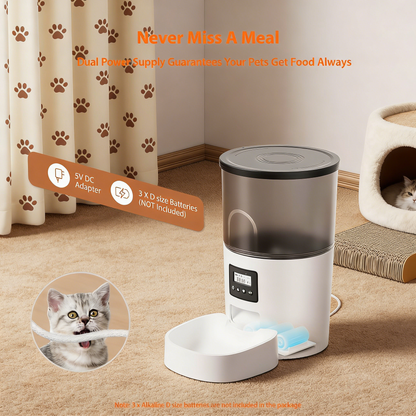 3L Automatic Feeder with Desiccant, Dual Power & Programmable Portions