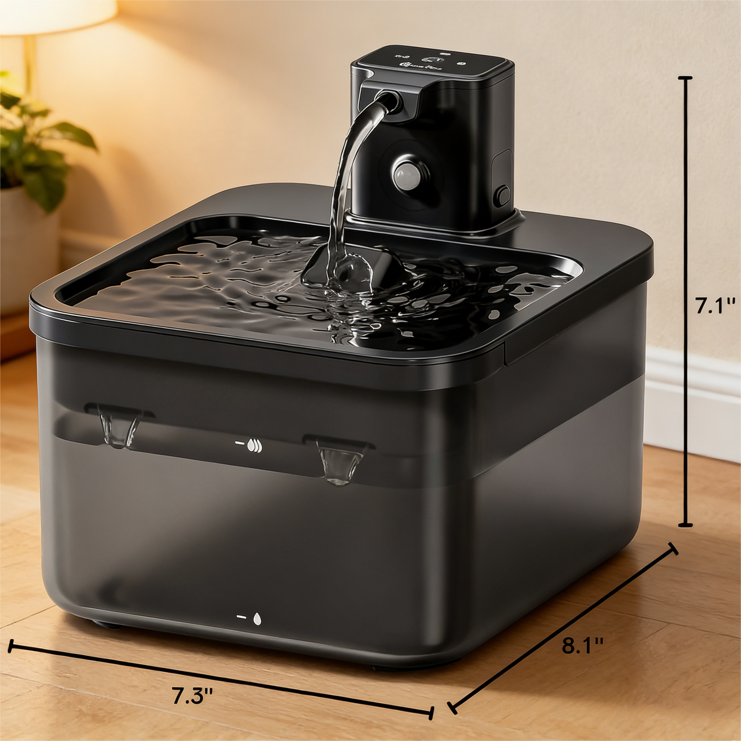 Cordless Cat Water Fountain, 2.5L with Motion Sensor