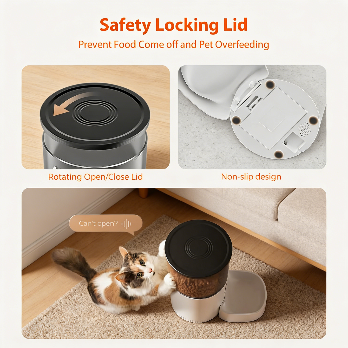 3L Automatic Feeder with Desiccant, Dual Power & Programmable Portions