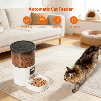 3L Automatic Feeder with Desiccant, Dual Power & Programmable Portions