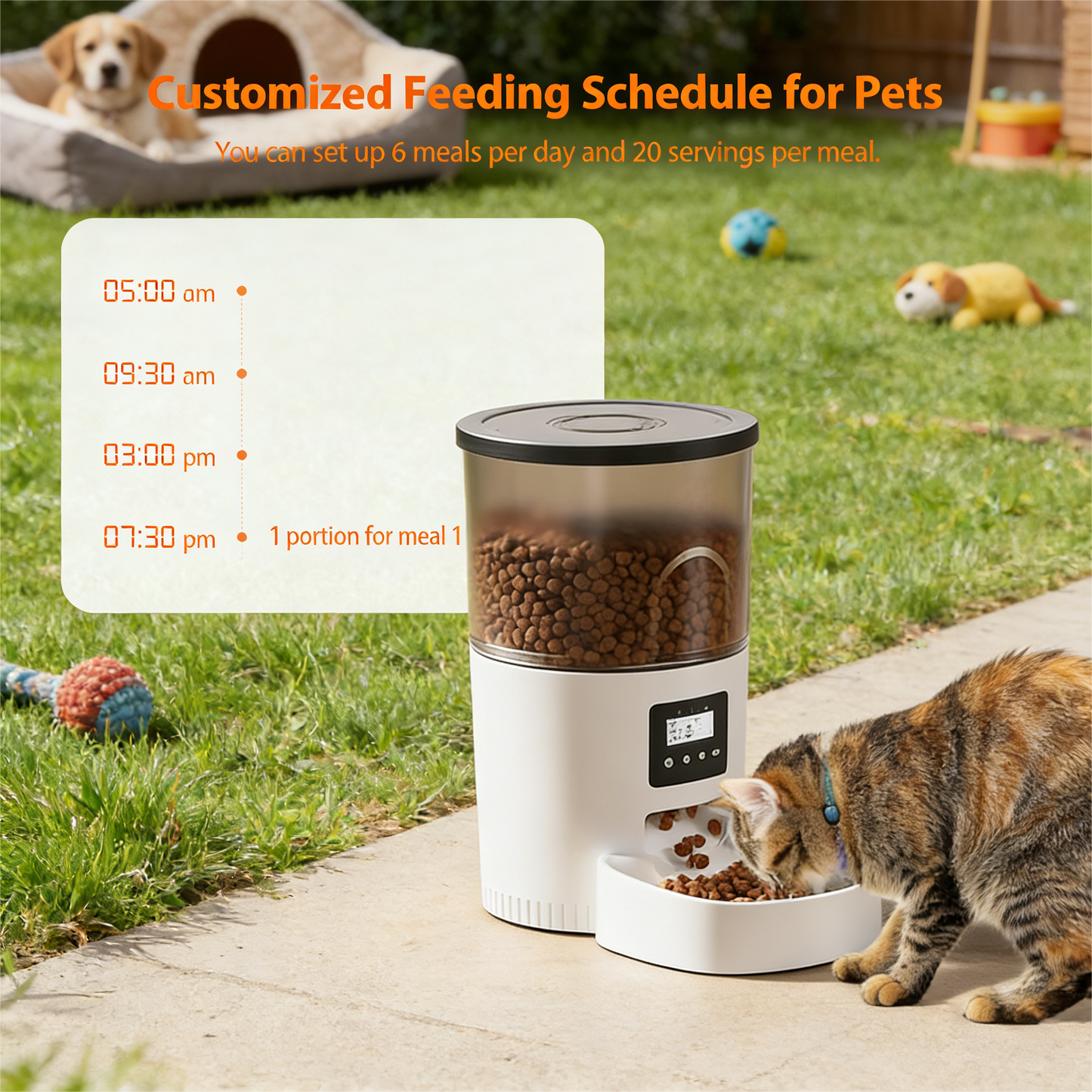 3L Automatic Feeder with Desiccant, Dual Power & Programmable Portions